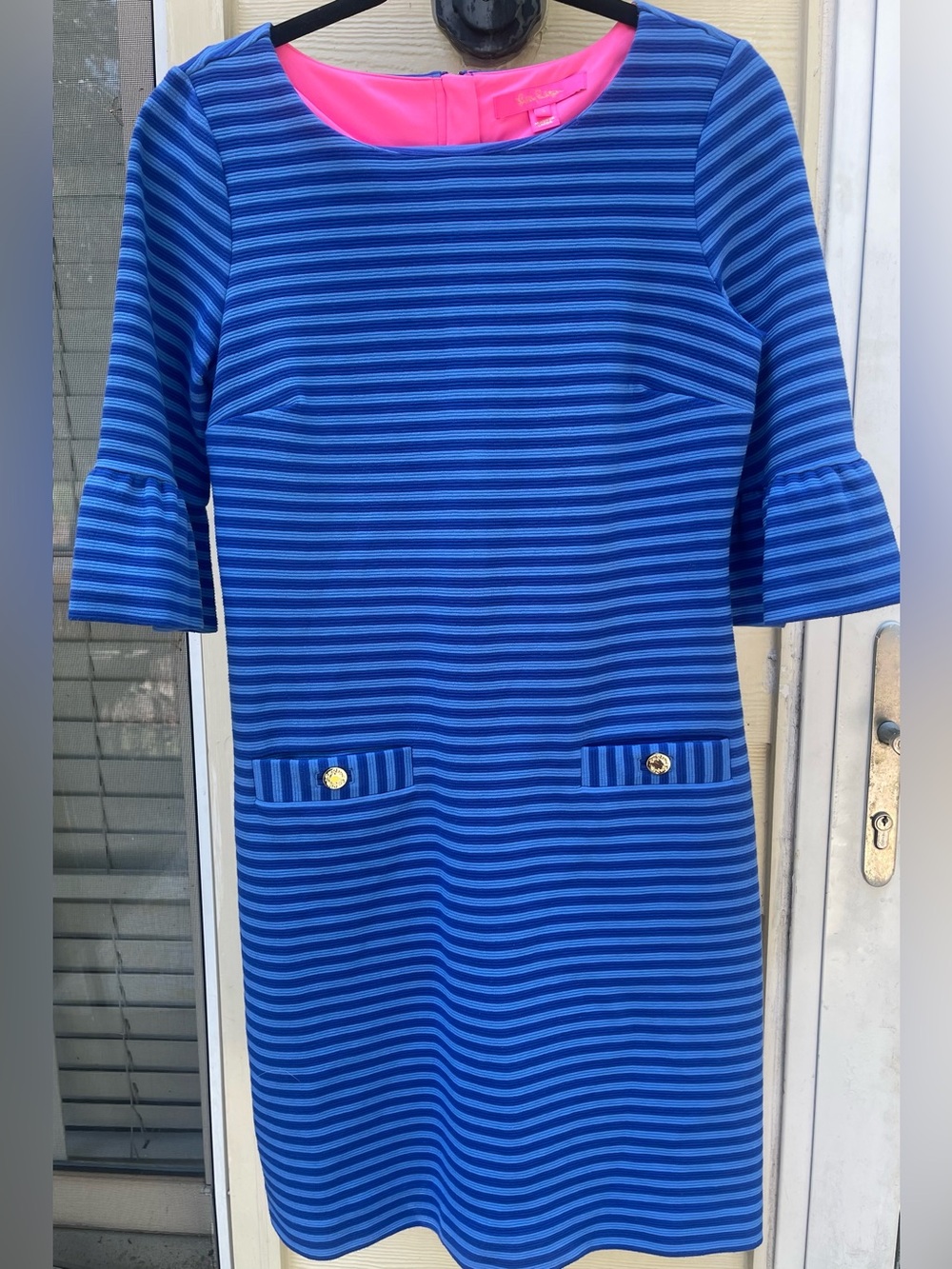 LILLY PULITZER blue Ottoman stripe Alden dress Sz S